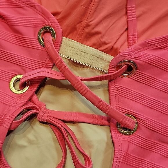 La Blanca Linea Costa Back One-Shoulder Coral Color One-piece Swimsuit - Picture 8 of 15